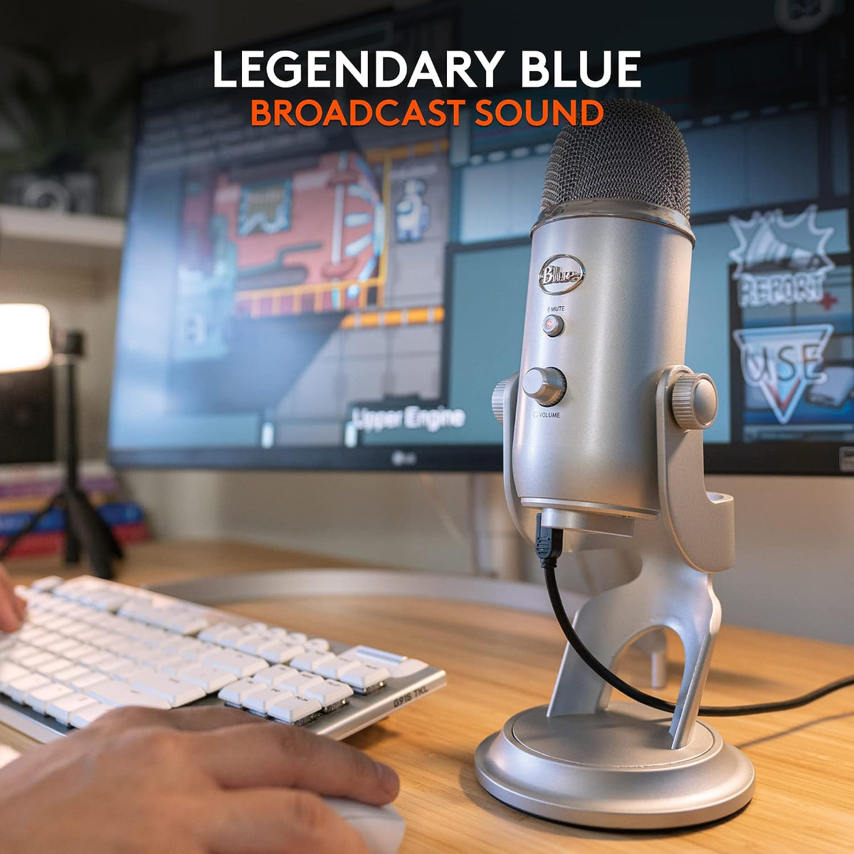 Micrófono Usb Logitech Blue Yeti Para Gaming Streaming Plateado