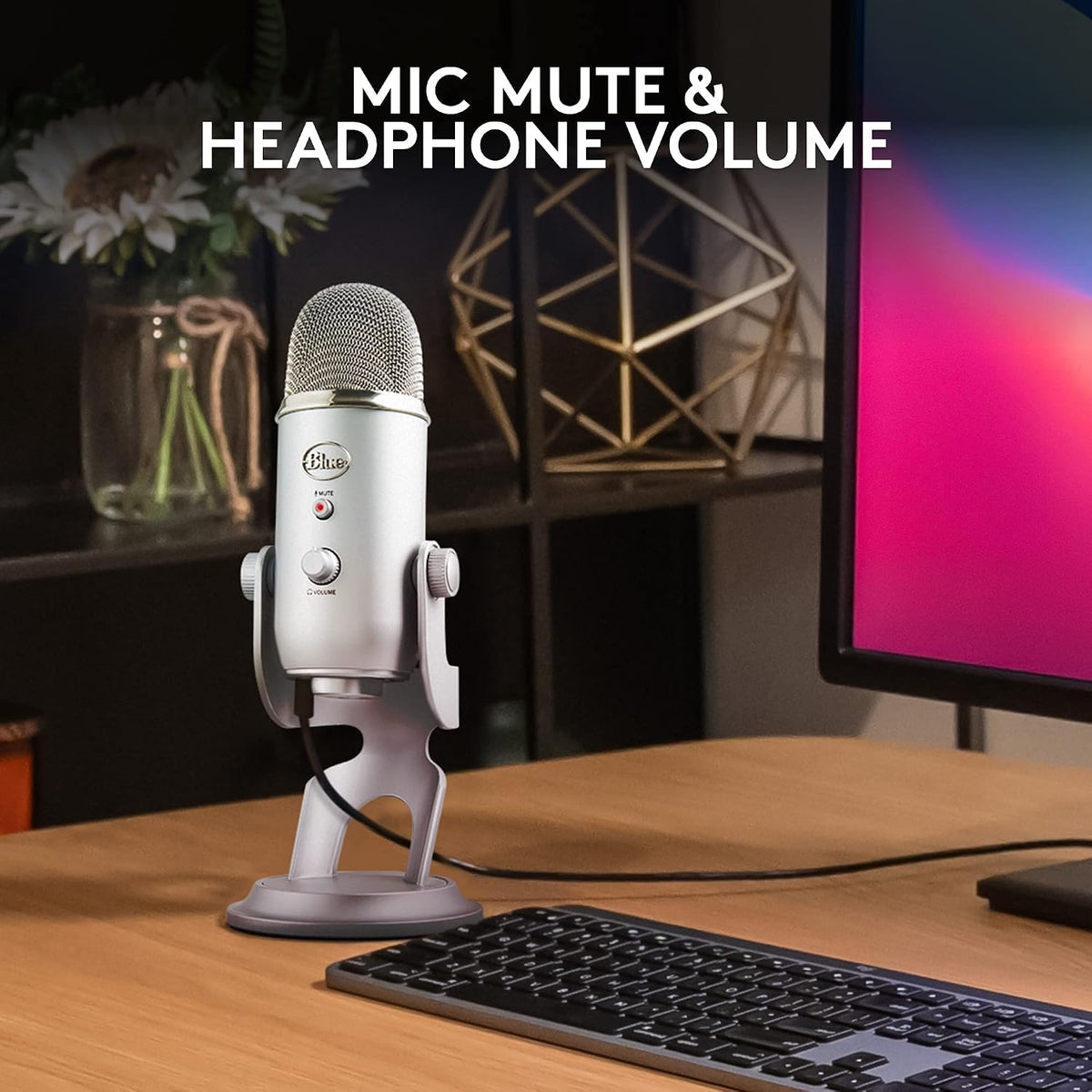 Micrófono Usb Logitech Blue Yeti Para Gaming Streaming Plateado