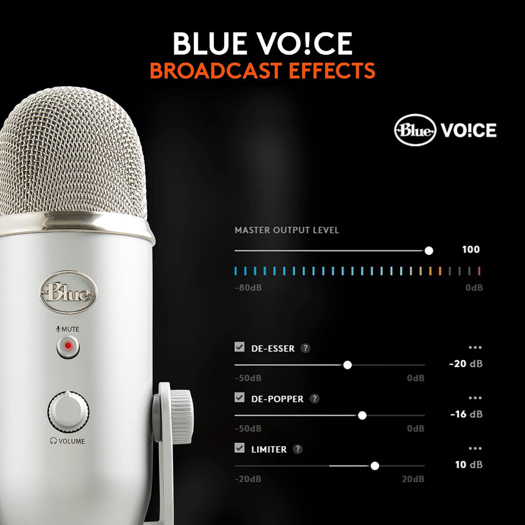 Micrófono Usb Logitech Blue Yeti Para Gaming Streaming Plateado