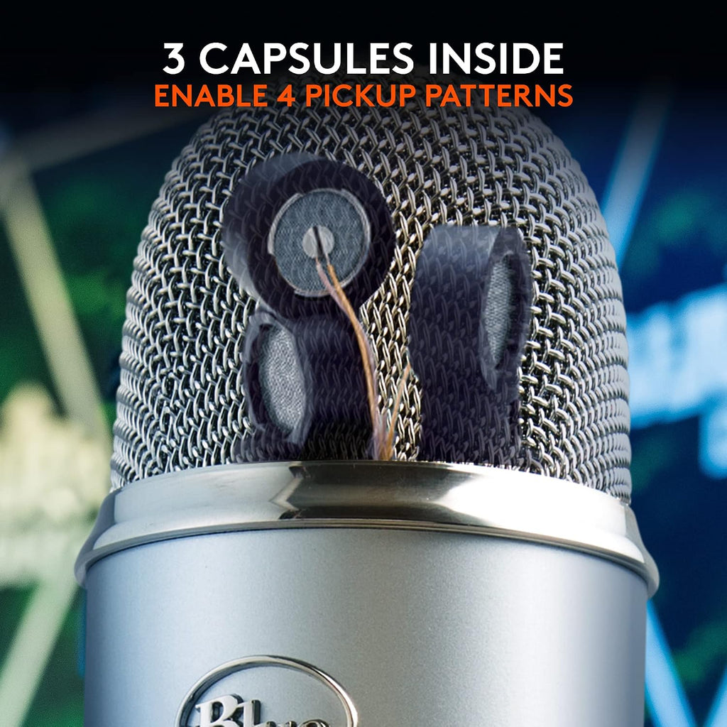 Micrófono Usb Logitech Blue Yeti Para Gaming Streaming Plateado