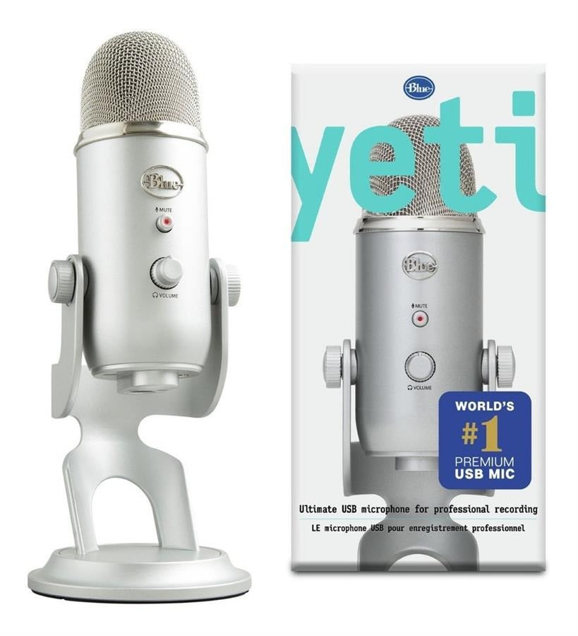 Micrófono Usb Logitech Blue Yeti Para Gaming Streaming Plateado