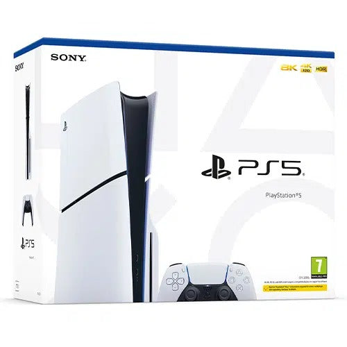 Consola Sony Playstation 5 Slim Disk Edition de 1 TB blanca y controlador inalámbrico Dualsense Ps5 blanco